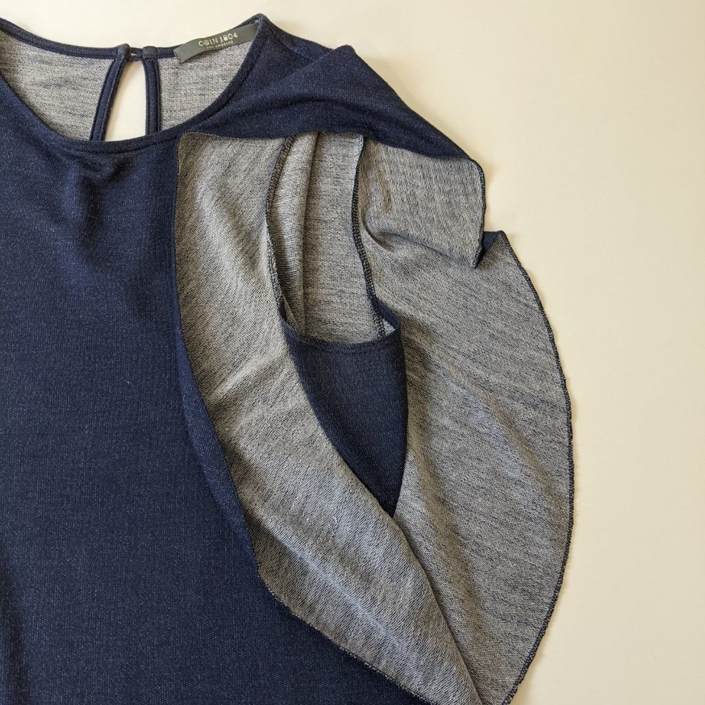 Coin 1804 Ruffle Navy Top Large size - Picture 8 of 9